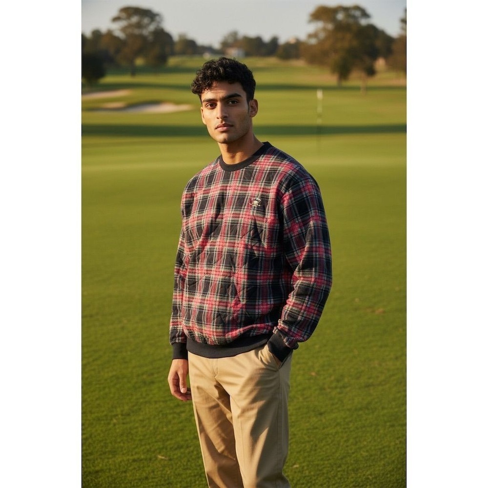 Ivy Crew golf Men's Plaid Pullover Size L windbreaker nylon weatherproof